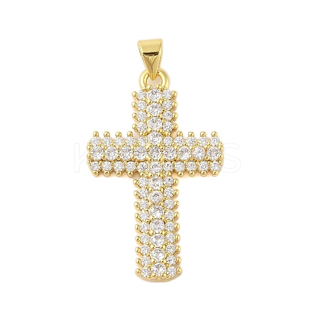 Rack Plating Brass Micro Pave Cubic Zirconia Pendants KK-S380-39D-G-1