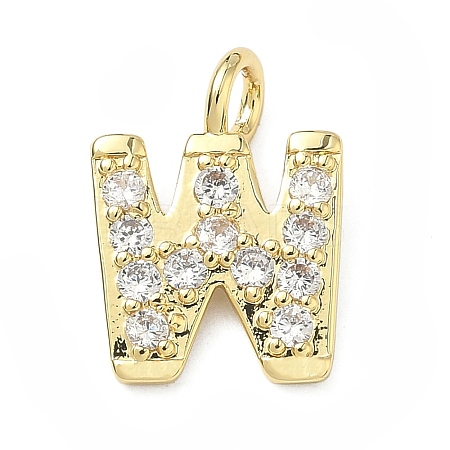 Brass Micro Pave Clear Cubic Zirconia Pendants KK-I476-01G-W-1