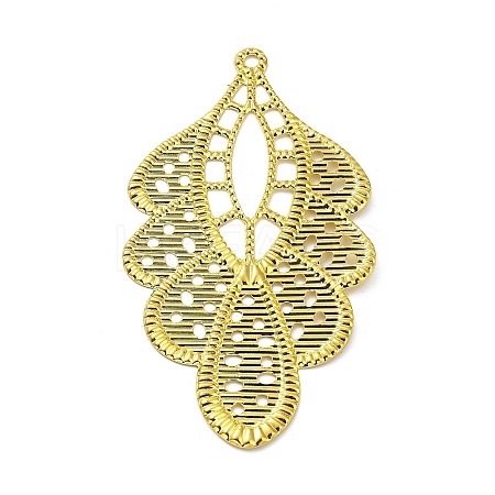 Rack Plating Iron Filigree Big Pendants X-IFIN-Q134-02G-1