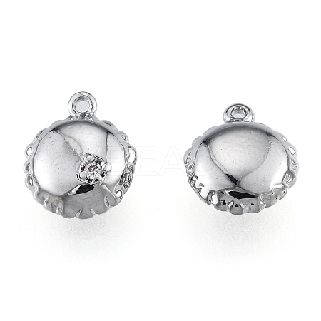 Brass Pave Clear Cubic Zirconia Charms KK-L207-017P-1