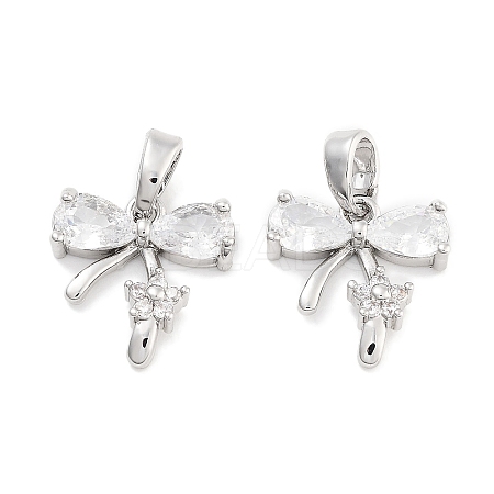 Brass Micro Pave Cubic Zirconia Pendants KK-P271-06P-C-1