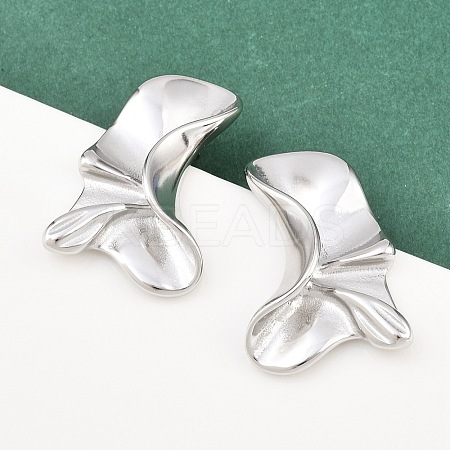 304 Stainless Steel Nuggets Stud Earrings EJEW-K268-77P-1