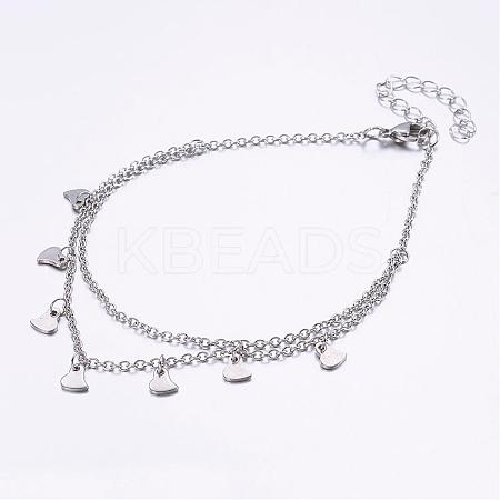 304 Stainless Steel Anklets AJEW-AN00206-1