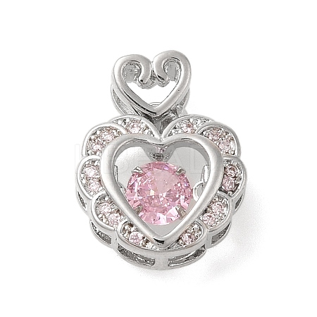 Rack Plating Brass Micro Pave Cubic Zirconia Pendants KK-S396-75P-1