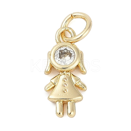 Rack Plating Brass Micro Pave Cubic Zirconia Pendant KK-H509-41G-02-1