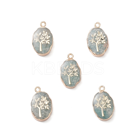 Natural Green Aventurine Pendants G-K333-01B-1