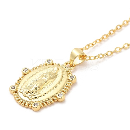 Brass Micro Pave Cubic Zirconia Pendants Necklace LS-NJEW-I125-01A-1