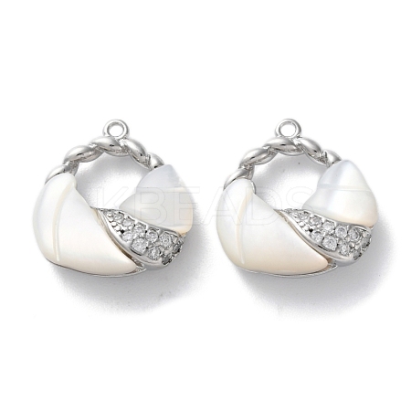 Brass Micro Pave Cubic Zirconia Pendants KK-C079-03P-1