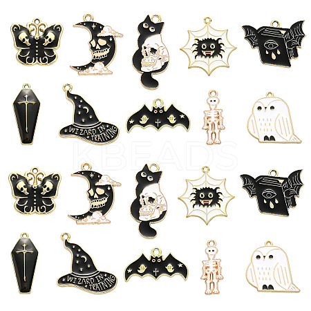 20Pcs 10 Styles Alloy Enamel Pendants ENAM-CJ0004-33-1