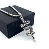 Vintage 304 Stainless Steel Snake Sword Shaped Pendant Punk Necklaces for Men WD3410-1