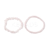 Chip & Round Natural Rose Quartz Beaded Stretch Bracelets for Women BJEW-JB10189-08-3