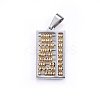 304 Stainless Steel Pendants STAS-O108-65GP-1
