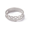 Non-Tarnish 201 Stainless Steel Hollow Out Heart with Evil Eye Finger Ring for Women RJEW-C045-06P-2