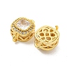 Brass Pave Cubic Zirconia Connector Charms KK-B096-05G-03-2
