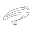 304 Stainless Steel Book Pendant Necklaces for Women NJEW-U037-01A-P-4
