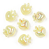 UV Plating Rainbow Iridescent Acrylic Beads OACR-T027-01-A02-1