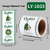 50Pcs Christmas Square with Word Merry Christmas Roll Stickers DIY-M070-03D-1