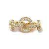 Rack Plating Brass Micro Pave Clear Cubic Zirconia Fold Over Clasps KK-A222-04A-G-1