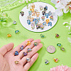 45Pcs 9 Colors Duck Glass Pendants. with Brass Loop PALLOY-TAC0257-6