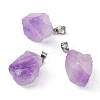 3Pcs Natural Amethyst Pendants G-FS0001-01-3