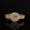 Brass Micro Pave Clear Cubic Zirconia Bangles for Women FS-WGA7409-07-1