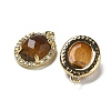 Natural Tiger Eye Faceted Oval Pendants G-I375-02G-01-2