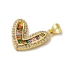 Brass Micro Pave Cubic Zirconia Pendants KK-C058-02G-02-2