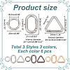 54Pcs 9 Styles Alloy Spring Gate Rings FIND-GO0002-54-2
