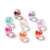 Two Tone UV Plating Rainbow Iridescent Acrylic Beads TACR-D010-03B-1