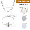 DIY Flat Round Iron & Alloy Heat Transfer Blank Necklaces & Bracelet Making Kits DIY-CA0006-77-2