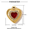 304 Stainless Steel Pave Cubic Zirconia Pendants STAS-OY009-78G-2