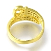 Rack Plating Belt Shape Brass Micro Pave Clear Cubic Zirconia Open Cuff Rings for Women RJEW-H232-02G-3