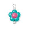 Two Tone Opaque Acrylic Beads with 304 Stainless Steel Flat Head Pins Pendants PALLOY-JF03483-02-3