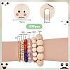 Printed Natural Wood European Beads WOOD-PH0002-79A-2