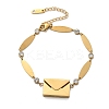 304 Stainless Steel Oval Link Bracelets BJEW-U030-01G-4