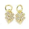 Clover Brass Micro Pave Clear Cubic Zirconia Pendants LS-KK-K300-10G-1