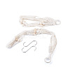 2Pcs Handmade Macrame Polyester with Wood Bead Plant Hanger AJEW-HS0001-46-3