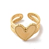Ion Plating(IP) 304 Stainless Steel Heart Open Cuff Rings for Women RJEW-H136-02G-2