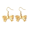 Bowknot Ion Plating(IP) 304 Stainless Steel Dangle Earrings for Women EJEW-L287-010G-1