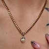 Oval Stainless Steel Clear Cubic Zirconia Pendant Necklaces & Curb Chain Bracelets Sets FS-WG5D0A2-01-4
