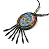 Retro Style Glass & Acrylic & CCB Beads Pendant Necklaces NJEW-Q349-02B-2
