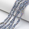 Electroplate Transparent Glass Beads Strands EGLA-A034-T8mm-R02-1