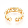 Brass Micro Pave Clear Cubic Zirconia Cuff Rings for Women KK-T074-03G-3