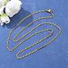 Unisex PVD Vacuum Plating 304 Stainless Steel Curb Chain/Twisted Chain Necklaces STAS-D0002-34G-4