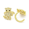 Brass Micro Pave Clear Cubic Zirconia Cuff Earrings EJEW-C104-072G-2