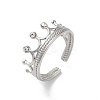 304 Stainless Steel Rhinestone Cuff Rings RJEW-M171-30P-1
