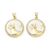 Brass Micro Pave Clear Cubic Zirconia Pendants KK-L213-010G-05-1