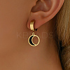 Elegant 201 Stainless Steel Moon Hoop Earrings XZ5381-1-2