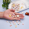 64Pcs 16 Style Light Gold Alloy Enamel Pendants ENAM-FW0001-06-4