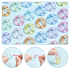 240Pcs 8 Colors Transparent Acrylic Linking Rings MACR-PH0001-46-7